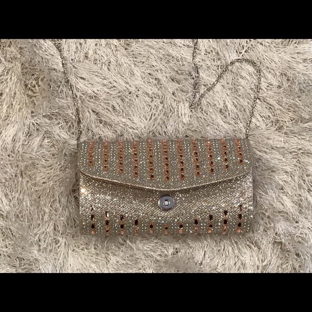-METALLIC Embellished clutch.  EUC